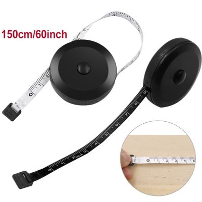 1.5m/60inch Black Tape Measures Dual Sided Retractable Tools Automatic ABS Flexible Mini Sewing Measuring Tape Clothing ruler