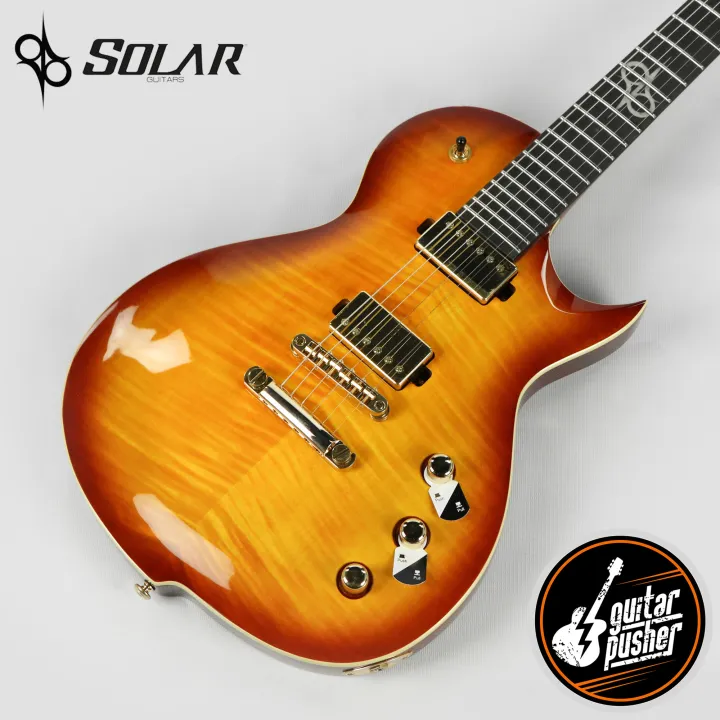 Solar Guitars GC1.6TFAB Flame Solar Amber Burst Singlecut Electric Guitar Lazada PH