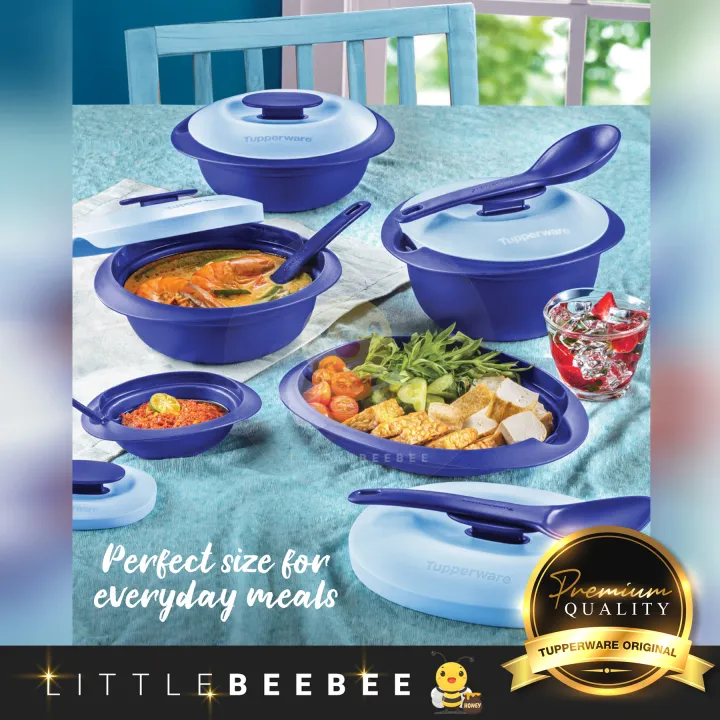 READY STOCK Tupperware Royale Blue Serveware Set Purple Royale Petit Serveware Set