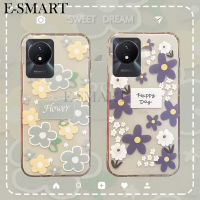 เคสมือถือสำหรับ VIVO Y02T Y02A ฝาหลัง เคสลายดอกไม้พร้อมซิลิโคนนิ่มสำหรับ VIVO Y02A เคสโทรศัพท์