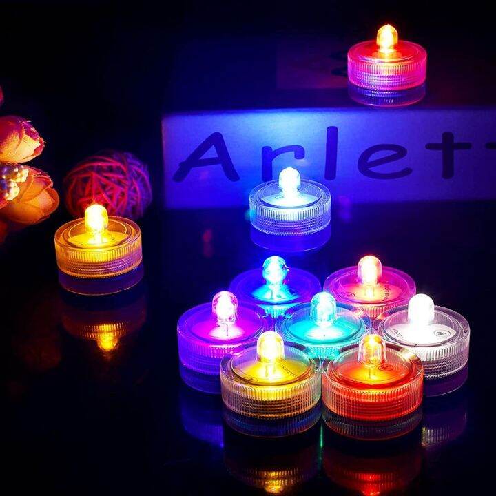 2 Waterproof Set Of 12 Tea Lights Battery Operated LED Tealight