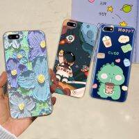 ฝาครอบดีไซน์ TPU สำหรับ Huawei Y5 Lite 2018เคสมือถือซิลิโคนนิ่ม Matte Space Man ลายดอกไม้สำหรับ HuaweiY5 Y 5 Lite 2018 DRA-LX5เคสใส่โทรศัพท์