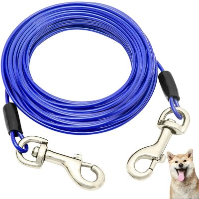 （PAPI PET）3/5/10M Long Tie Out Dog Leash Heavy Duty Large Dog Run Cable Up To 250ปอนด์คลิปใหญ่ทนทานสำหรับสัตว์เลี้ยงวิ่งในลานกลางแจ้ง