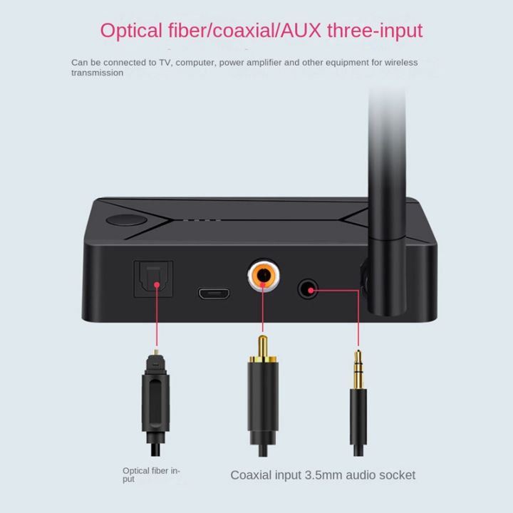 dc-5v-wireless-audio-bluetooth-5-0-transmitter-adapter-3-5mm-coaxial-optical-fiber-input-abs-bluetooth-adapter-for-tv-pc-earphone-headset