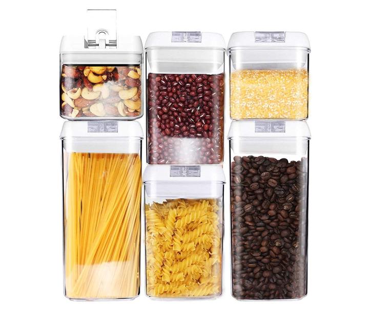 6 Piece Food Storage Containers - Tupperware Set for Pantry Organization and Storage, Durable Plastic Storage Containers used for flour, pasta, as a Cereal Container and much more! Air Tight! | Lazada