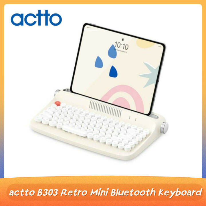Original Actto B303 Korean Keyboard Retro keyboard Mini Bluetooth Keyboard Multi Pairing