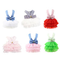 Wedding Dog Dress For Dog Clothes Princess Luxury Skirt Small Cat Dresses Spring Summer Funny Pet Clothing XS blue pink