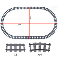 City Trains Switch Flexible Tracks Straight Curved Rails Crossing Flexible High-Speed Railway Viaduct Building Block Bricks Toys