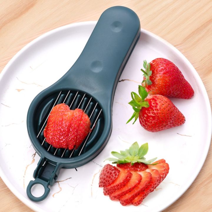 1pc Plastic Strawberry Slicer, Red Multifunction Egg Cutter, For Kitchen