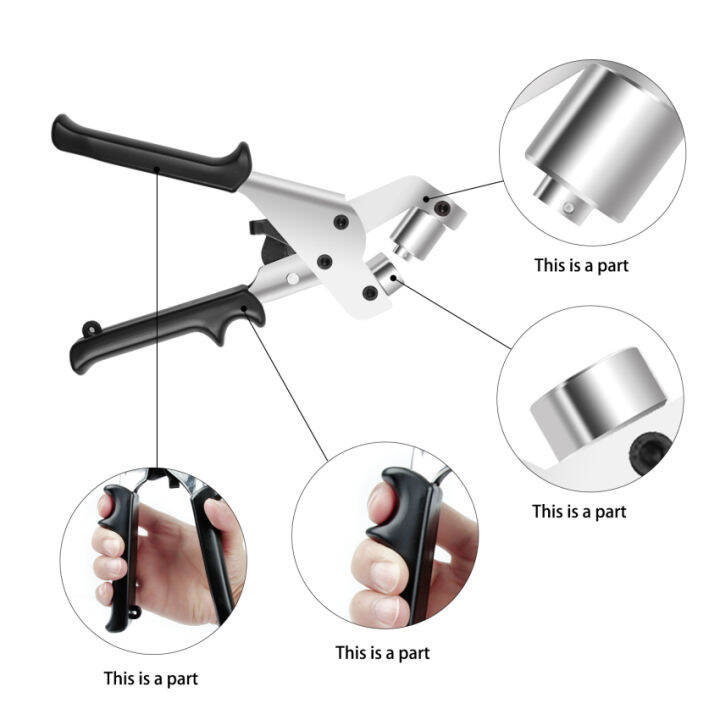 hole-punching-kit-hole-tool-kit-hole-clamp-handheld-hole-press-portable-manual-punch-with-100-3-8-inch-10mm-silver-holes