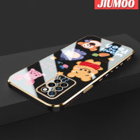 เคส JIUMOO สำหรับ Infinix ร้อน10 X682B เคส X682C ลายการ์ตูนรอยยิ้มสัตว์ใหม่กรอบสี่เหลี่ยมเคสพื้นผิวชุบซิลิกาเจลนิ่มกันกระแทกเคสมือถือรวมเลนส์กล้องถ่ายรูปฝาครอบป้องกัน