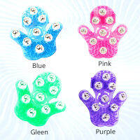 Palm Shaped Massager Mitt Silicon Metal Rolling Ball Body Massage For Stress Relax 4 Color