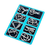 8PCSSet Materials Metal Montessori Puzzle Wire IQ Mind Brain Teaser Puzzles for Children Adults Anti-Stress Reliever Toys GYH