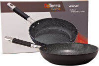 DaTerra Cucina Vesuvio กระทะเคลือบเซรามิกเคลือบ Nonstick, 9.5 นิ้ว | ด้ามจับซิลิโคนทนความร้อน | ฐานอะลูมิเนียมทนความร้อนสูง ทนทาน ไม่มี PTFE, PFOA, ตะกั่วหรือแคดเมียม | เตาอบและเครื่องล้างจานปลอดภัย | ผลิตในอิตาลี