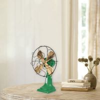 Retro Nostalgic Fan Home Vintage Fan Miniature Europe Style Figurines Home Decor