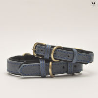 ปลอกคอสุนัข-แมว ปลอกคอหนัง NAVY LEATHER COLLAR