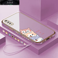 AnDyH Casing Case For Vivo S1 Case Cute Cartoon Dogs Luxury Chrome Plated Soft TPU Square Phone Case Full Cover Camera Protection Anti Gores Rubber Cases For Girls