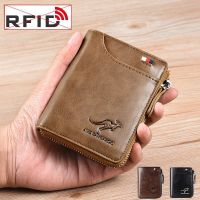 Rfid Mens Wallet Anti Theft Card Holder Pu Leather Small Short Wallets Zipper Coin Purse Money Bag Pocket Carteras High Quality