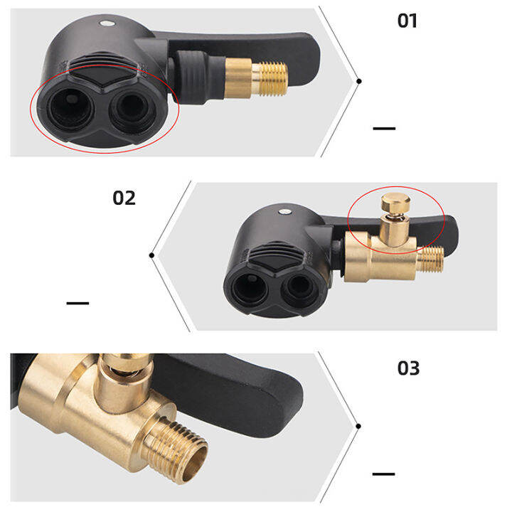 scitech-ปากเครื่องสูบยางฝรั่งเศสอะแดปเตอร์หลอดขยายปั๊มลม2-in-1ยางรถยนต์การเชื่อมต่อท่อปั๊มยุบอุปกรณ์เสริม