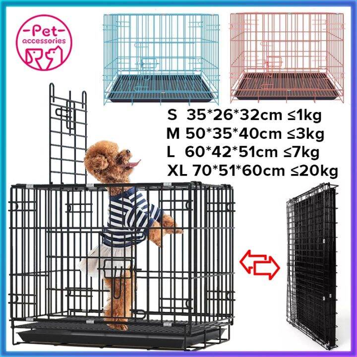 RGDog Cage with Poop Tray Pet Collapsible Cage Foldable Heavy Duty Pet