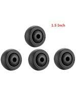 4 Pcs/Lot 1.5 Inch Black Single Wheel TPE Rubber Caster Wear-Resistant Silent Universal Accessories Pulley