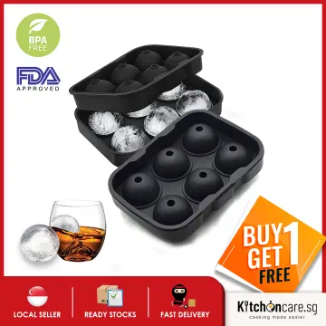 2pcs/set Ice Cube Tray With Silicone Ice Ball Molds, 4.5cm Round