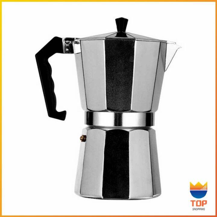 top-หม้อต้มกาแฟแบบแรงดัน-หม้ออลูมิเนียมเอสเพรสโซ่-กาต้มกาแฟสด-aluminum-espresso-pot