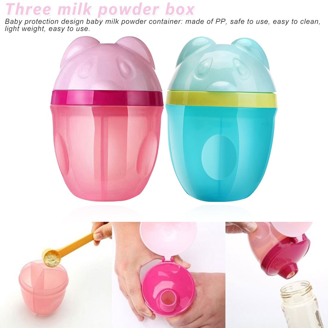 Portable Baby Milk Powder Formula Dispenser Food Container Feeding Box Safe 