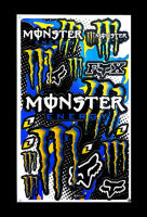 สัตว์ประหลาด สีฟ้า monster สติ๊กเกอร์แต่งรถมอเตอร์ไซค์ บิ๊กไบค์ ATV หมวกกันน็อค รถยนต์ สติ๊กเกอร์เคลือบเงาคุณภาพดี