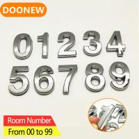 ﺴ¤♂ House Number Stickers Door Plate Silver 35mm 3D Sign Plating Gate Digit 0 to 9 Apartment Number Address ABS Plastic Tag Mailbox