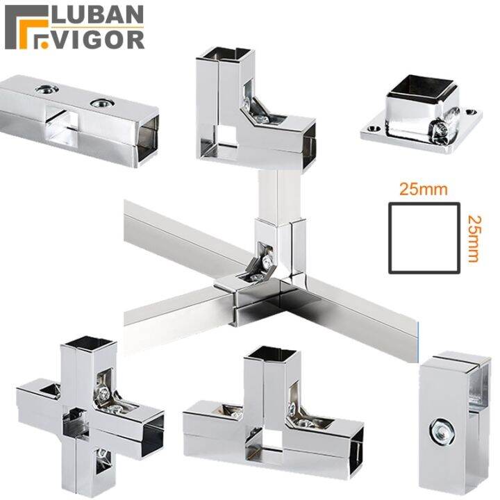 Square Tube Pipe Connector For 25Mmx25mm Stainless Steel Tube Pipe ...