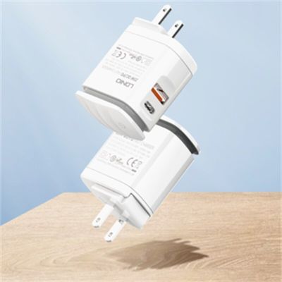 LDNIO QC3.0 A2423C USB Pd Type C 25W ที่ชาร์จเร็วสำหรับ25W Usb-C ระบบชาร์จเร็วสุดๆโคมไฟ LED ที่ชาร์จโทรศัพท์มือถือในรถยนต์เครื่องชาร์จติดผนัง