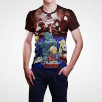 Anime Fullmetal Alchemist 3D Printing Cartoon เสื้อยืด Cool Boy Girl ฤดูร้อนสบาย ๆ แขนสั้นผู้ชายแฟชั่นเสื้อยืด XS-5XL