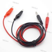 1M Dual Alligator Clip Crocodile Lead to 4mm Banana Connector Oscilloscope for Test Probe Electrical Cable Red Black YB23TH