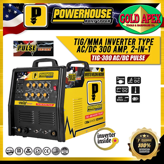 Powerhouse TIG300 PULSE 2in1 (TIG/MMA) AC/DC Inverter Welding Machine