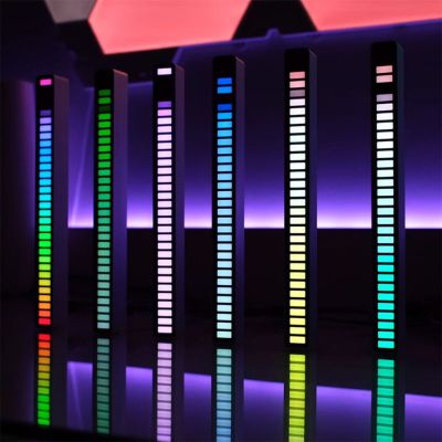 RGB Sound control LED light Rhythm Strip Music RGB Light Pickup Desktop Decor Props ambient LED light bar of music Ambient Light Night Lights