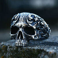 Vintage Gothic 316L สแตนเลส Skull แหวนผู้ชายผู้หญิง Punk Biker Skull แหวนแฟชั่น Amulet เครื่องประดับของขวัญ Dropshipping