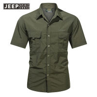 JEEP SPIRIT ฤดูร้อนกลางแจ้งแห้งเร็ว Multi-Bag แขนสั้นเสื้อผู้ชายกันน้ำยุทธวิธี Executive Officer ทหารชุดเครื่องมือเสื้อแขนยาวบางเสื้อเชิ้ตทหาร