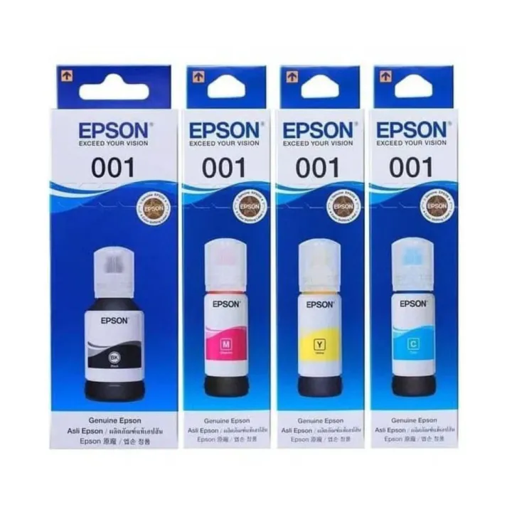 EPSON T001 INK BOTTLES BLK/ C/M/Y Original | Lazada PH