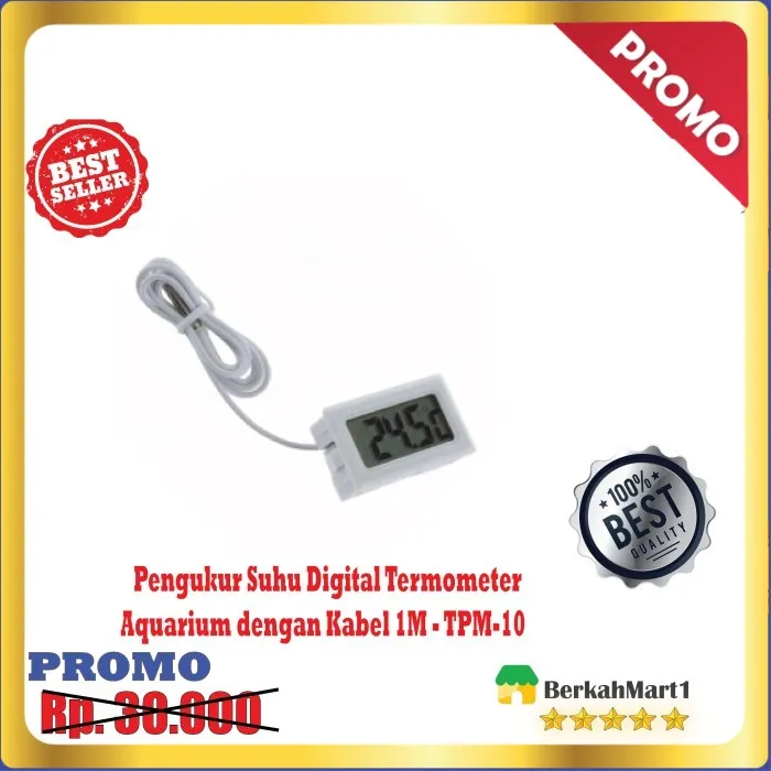 Pengukur Suhu Digital Termometer Aquarium Dengan Kabel 1M - TPM-10 ...