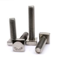 2 Buah M6 M8 Panjang 8-80Mm GB35 304 A2-70 Stainless Steel Flat Square Foursquare Quadrate Shape Type Head Machine Screw Bolt