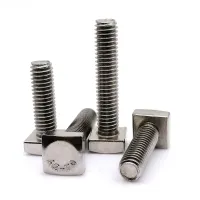 2pcs M6 M8 length 8-80mm GB35 304 A2-70 Stainless Steel Flat Square Foursquare Quadrate Shape Type Head Machine Screw Bolt