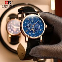 ZZOOI TEVISE Business Automatic Mechanical Watch Men Fashion Luxury Brand Tourbillon Sports Mens Watches Moon Phase Wristwatch