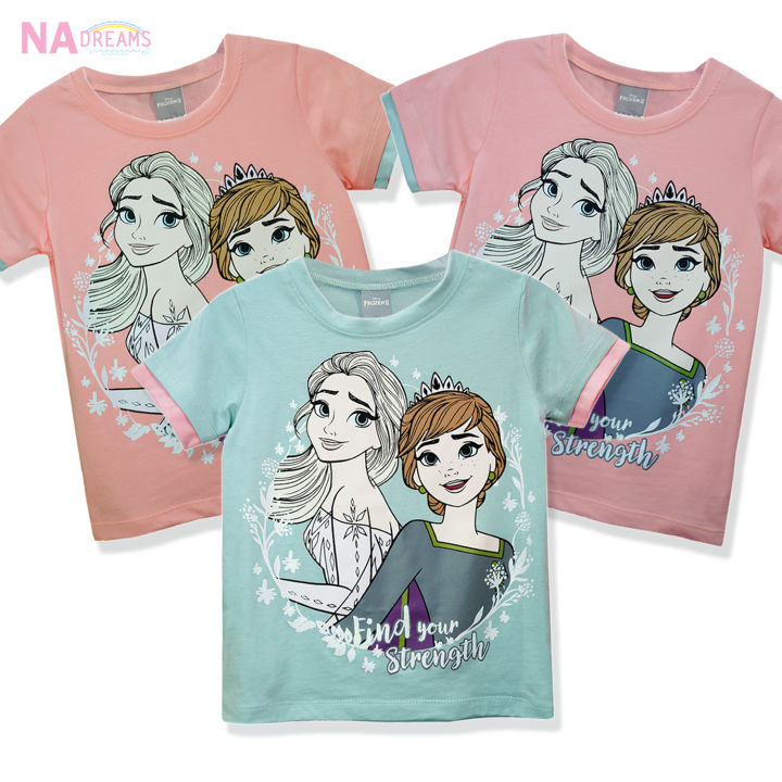 disney-frozen-เสื้อยืดคอกลม-เสื้อคอกลม-ผ้าคอตตอนสแปนเด็กซ์-ลายโฟรเซ่น-จาก-nadreams-เนื้อผ้าเกรดดี-นุ่มมาก