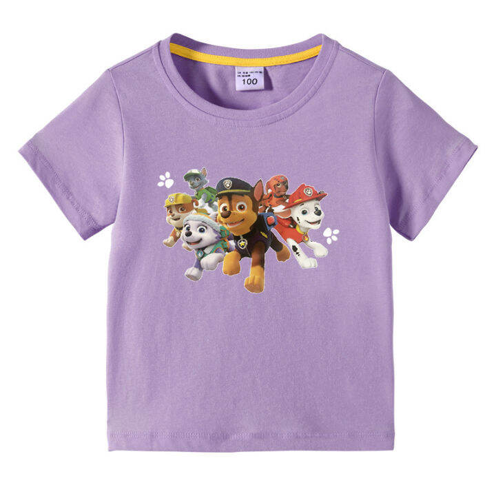 paw-patrol-เสื้อยืดแขนสั้นลายการ์ตูนสำหรับเด็ก-เสื้อซับในผ้าฝ้ายแขนสั้นเด็กชายหญิงทารกฤดูร้อน0000