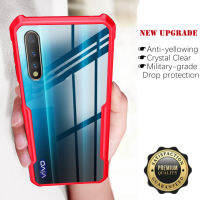 [Certified Military Grade Anti-Drop] สำหรับ Vivo S1 1907 Ultra-Thin Transparent Back Case เสริมมุมด้วย Shock-Proof Soft TPU Bumper Frame Cover Skin