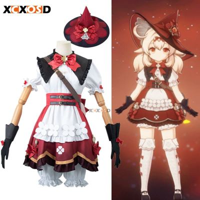 XCXOSD Genshin Impact Klee Cosplay New Outfit Game Roleplay Lovely Coser Lolita Costume Wig Halloween Women