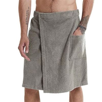 hotx 【cw】 Men Soft Wearable With Bathrobes Shower Wrap Sauna Gym Spa Beach Toalla De Playa
