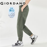 GIORDANO Men Pants Half Elastic Waist Stretch Tapered Pants Exposed Seam Ankle Length Comfort Fashion Casual Pants 18123906TH