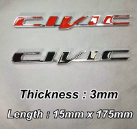 โลโก้ ฮอนด้า ซีวิค งานโลหะ ราคาต่อ 1 ชิ้น FD Honda CIVIC Car Rear 3d Badge METAL Emblem